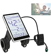 Electric Bike LCD Control Panel, 5 Pin M5 LCD Panel Screen 24V 36V 48V 60V Universal Waterproof E...