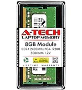 A-Tech RAM 8GB DDR4 2400MHz SODIMM PC4-19200 (PC4-2400T) CL17 1.2V Non-ECC SO-DIMM 260 Pin - Lapt...