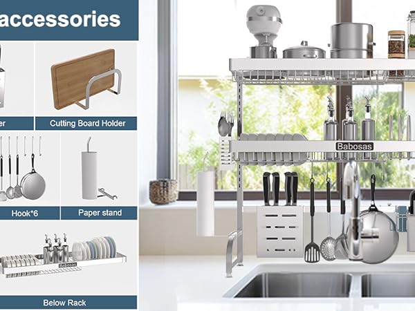 over the sink dish rack