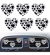 6 Pcs Heart Air Vent Clips, Cow Print Heart Car Air Fresheners Vent Clips Long Lasting Car Diffus...