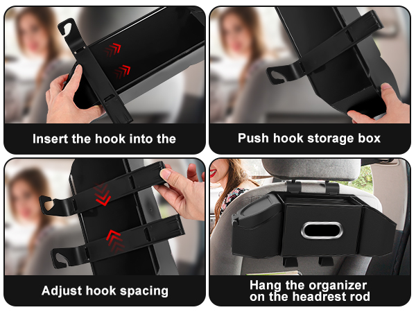 Back seat storage organizer