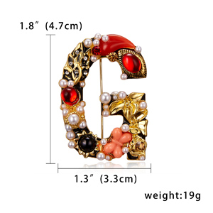 INITIAL BROOCH