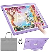 ZEXALIGHT A3 Rechargeable Light Box for Tracing Drawing, 8 Adjustable Angles LED Light Pad with 3...