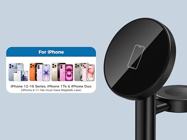 magsafe charger stand 3 in 1 magnetic wireless charging station apple watch iphone 18 17 16 airpods