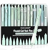 Four Candies 14Pack Pastel Gel Ink Pen Set,Cute Retractable 0.5mm Fine Point Pen,Note Taking Aest...