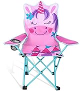 KABOER Kids Outdoor Folding Lawn and Camping Chair with Cup Holder and Carrying Bag, Children's C...