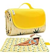 RUIBOLU Beach Blanket Large Picnic Blankets, Sandproof Beach Mat for 2-4 Adults Waterproof Quick ...