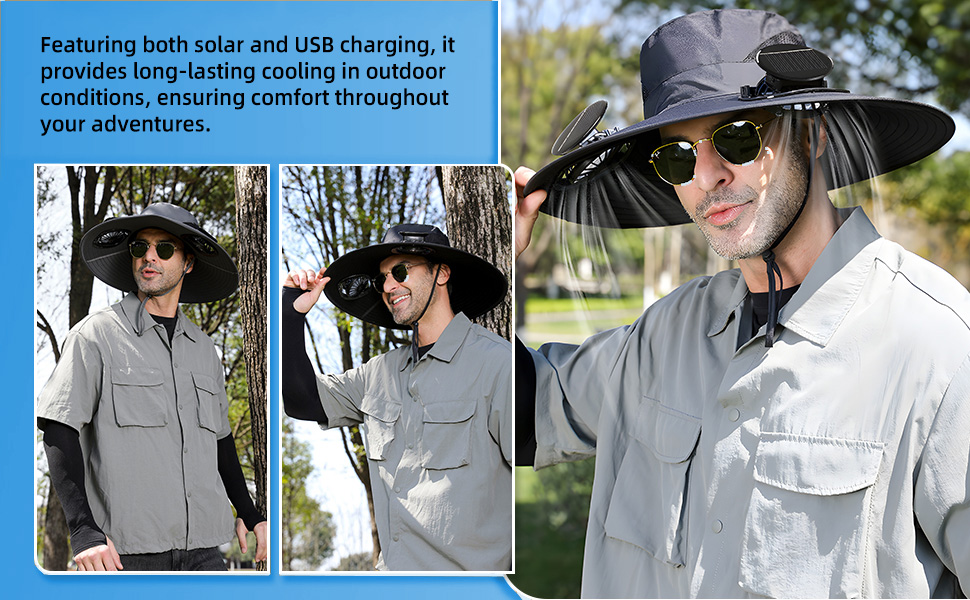 sun hat with fan