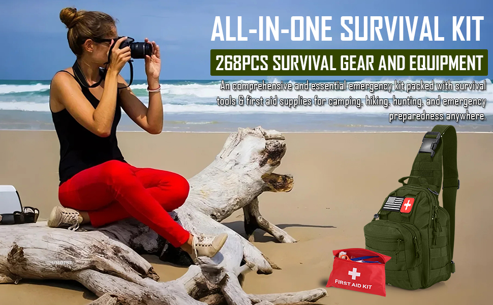 268pcs survival gear camping tools