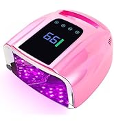 BOMOQING 96W Rechargeable UV LED Nail Lamp, Portable Cordless UV Light for Nails with LCD Display...