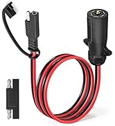 AMAKE 7 Way Trailer Plug to 2 Pin SAE Power Supply,7 Pin Round RV Trailer Plug to 10 AWG SAE Cabl...