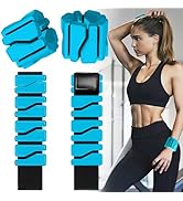 Wrist and Ankle Weights for Women Men, Wearable Strong Arm &amp; Leg Weights Set of 2 (1Lb Each), Adj...