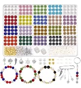 Rhinestone Beads 10mm, 408pcs Disco Ball Beads Set for Jewelry Making, Funtopia Sparkle Crystal C...