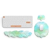 Lauspuck Keyboard Wrist Rest and Mouse Pad with Wrist Support Set, Ergonomic Leaf Shape Mouse Pad...