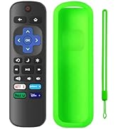 Replacement Remote Control for Roku TV with Green Soft Silicone Case, Universal Remote for TCL Ro...