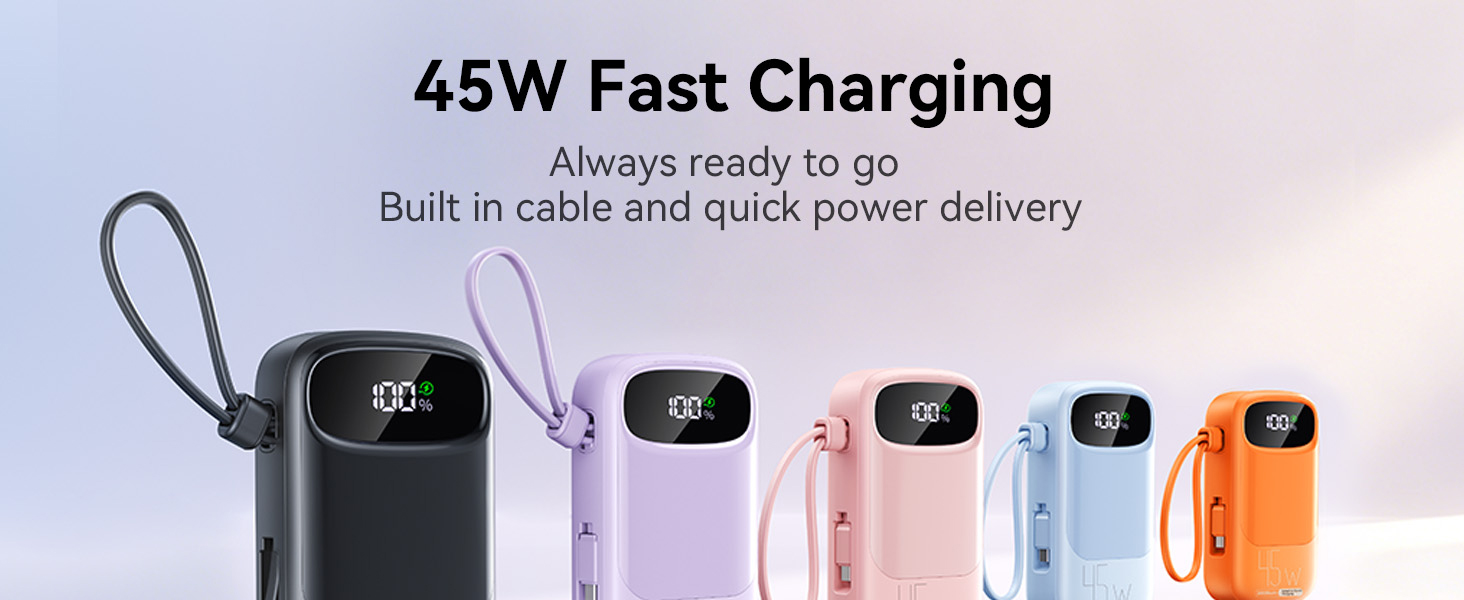 20000mAh 45W USB-C fast charging portable power bank