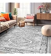 KUTA Grey Blue Vintage Area Rugs for Living Room 8x10, Washable Large Area Rug for Bedroom 8ft x ...
