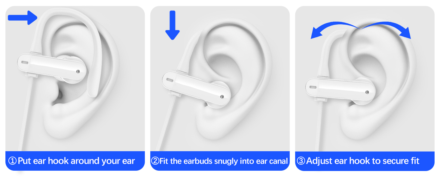 Wired Earbuds 3.5mm jack Headphones with Ear Hooks Microphone for Sports Running Exercise headset