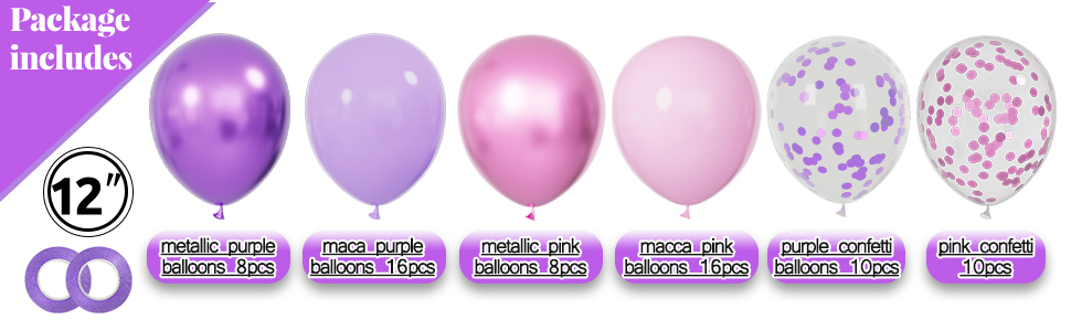pink and purple balloons configure