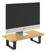 Bamboo Monitor Stand Riser with 50 LB Capacity, Stable Wood Computer Stand for Desk Organizers, A...