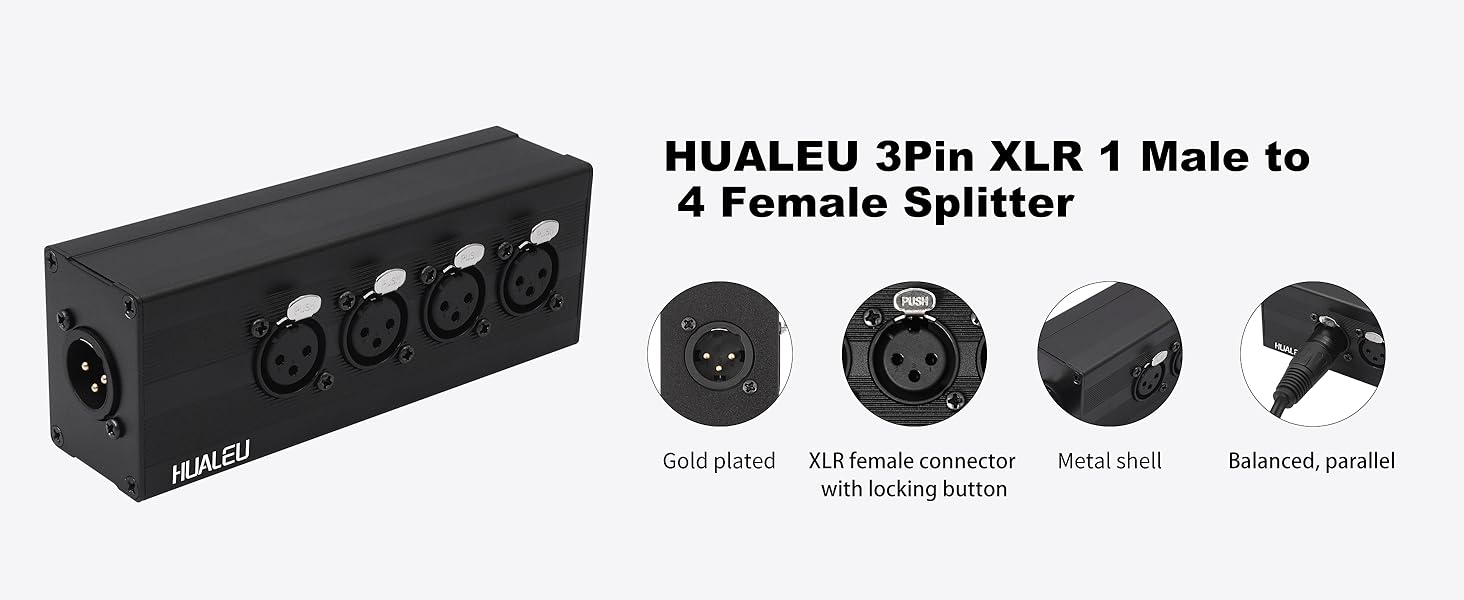 3pin xlr 4 in to 1 Out Aduio Splitter