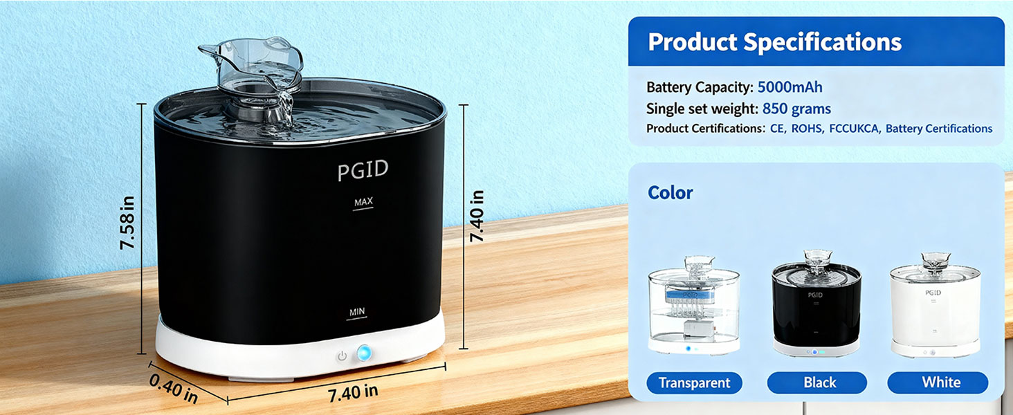 This is a black pet water fountain
