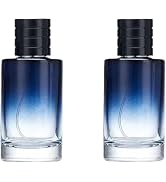 ZGLUZP 2 Pcs Blue 30ml Perfume Atomizer, Portable Glass Spray Refillable Small Bottle, Travel Cos...