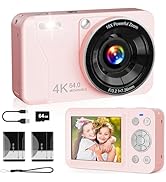 Digital Camera, 4K 64MP, 18X Zoom, Point and Shoot Digital Camera with 64GB SD Card &amp; 2 Batteries...