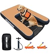 VEBESYET Inflatable Dog Water Ramp, Dog Floats Ladder Non-Slip EVA Foam with Dog Boat Ramp for Po...
