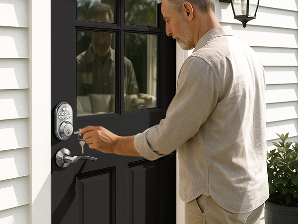 keypad door lock with handle 