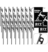 RIY Tent Stakes Heavy Duty 8 inch Metal Tent Pegs for Camping Steel Tent Stakes Inflexible and Un...