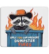TopXmai Funny Dumpster Fire Raccoon Mouse Pad for Desk, Only You Can Prevent Dumpster Fires Mouse...