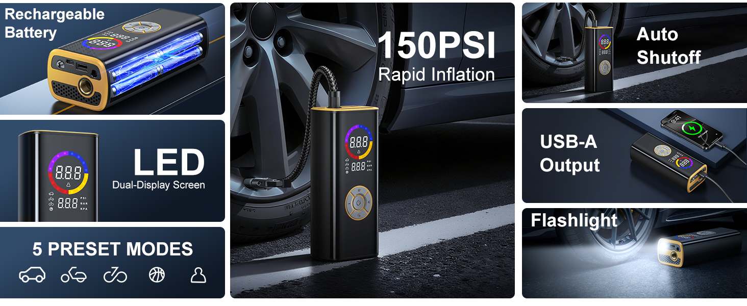 portable tire inflator for car