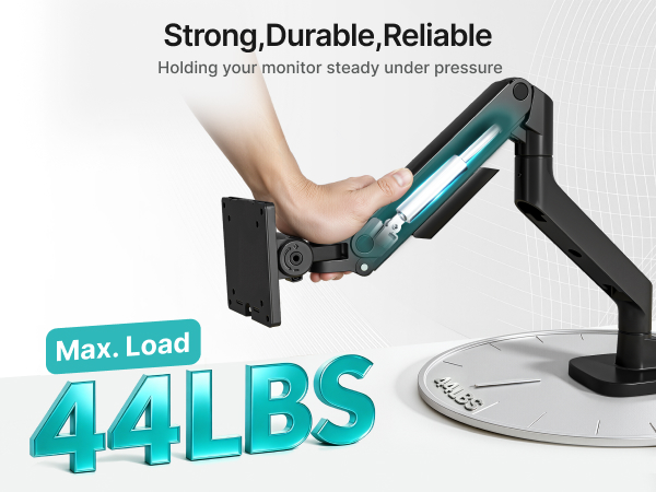 adjustable gas spring single screen mount