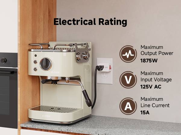 Durable grounded outlet switch, rated for 15A/1875W, for various appliances