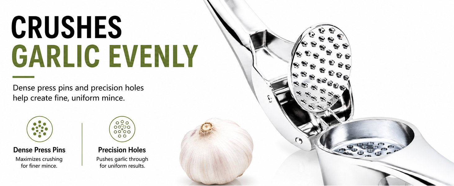 Durable garlic press