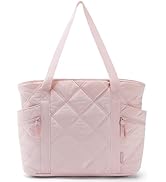 BAGSMART Tote Bag for Women, Puffer Tote Bag with Zipper, Travel Essentials Quilted Nurse Bag Car...