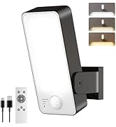 PopoIron Motion Sensor Outdoor Light, 10000mAh Rechargeable 600 Lumen Battery Operated Outdoor Li...