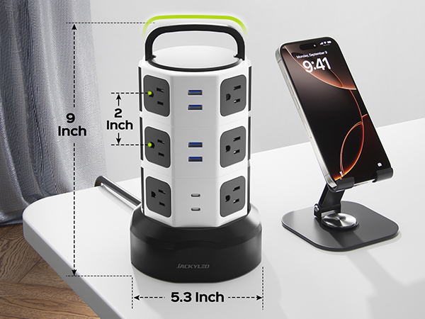 super wide outlets power strip with usb ports