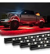 Miisiya 12V Led Light Strip 12.7" Waterproof Red Led Light Strips for Car Golf Cart Motorcycles T...