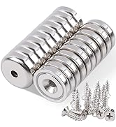 MAGXCENE Round Cup Neodymium Magnets with Screw, Ring Rare Earth Magnets Heavy Duty with Counters...