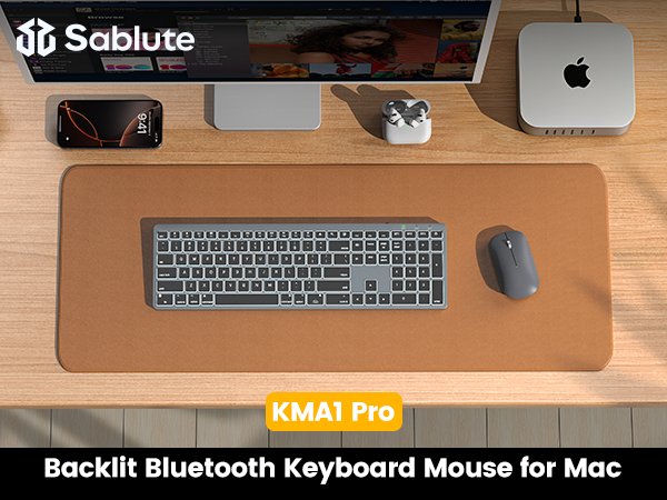 SABLUTE Wireless Backlit Bluetooth Keyboard and Mouse Combo