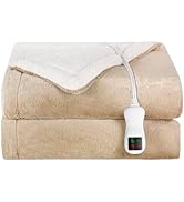 Electric Heated Blanket Throw Size, Super Soft Cozy Upgraded Flannel Heating Blanket with 9 Heati...