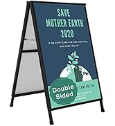 VAIIGO Heavy Duty A-Frame Sidewalk Sign 24 x 36 Inch, Portable Double-Sided Sandwich Board Slide-...