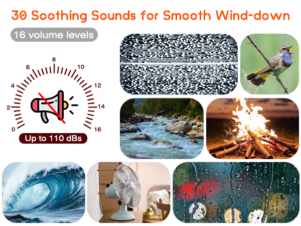 sound machine clock features 30 white noise and natural sounds helping create a quiet environment