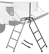 AA Product Tailgate Ladder Foldable Pickup Truck Tailgate Ladder Accessories with Handrail for Tr...