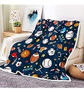 Sports Fan Fleece Throw Blanket - Basketball, Baseball, Football, Soccer - Cool for Boys, Kids, C...