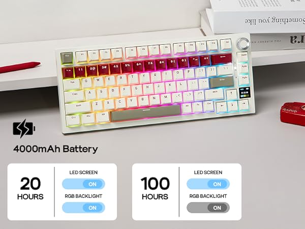 AK820 PRO Wireless Mechanical Gaming Keyboard with Screen