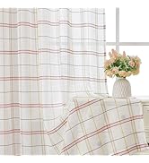 WUBODTI Red Buffalo Plaid Light Filtering Curtains for Farmhouse Bedroom Kids Room 2 Panels, Faux...