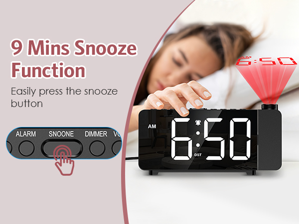 Projection Alarm Clock for Bedroom, Digital Alarm Clock